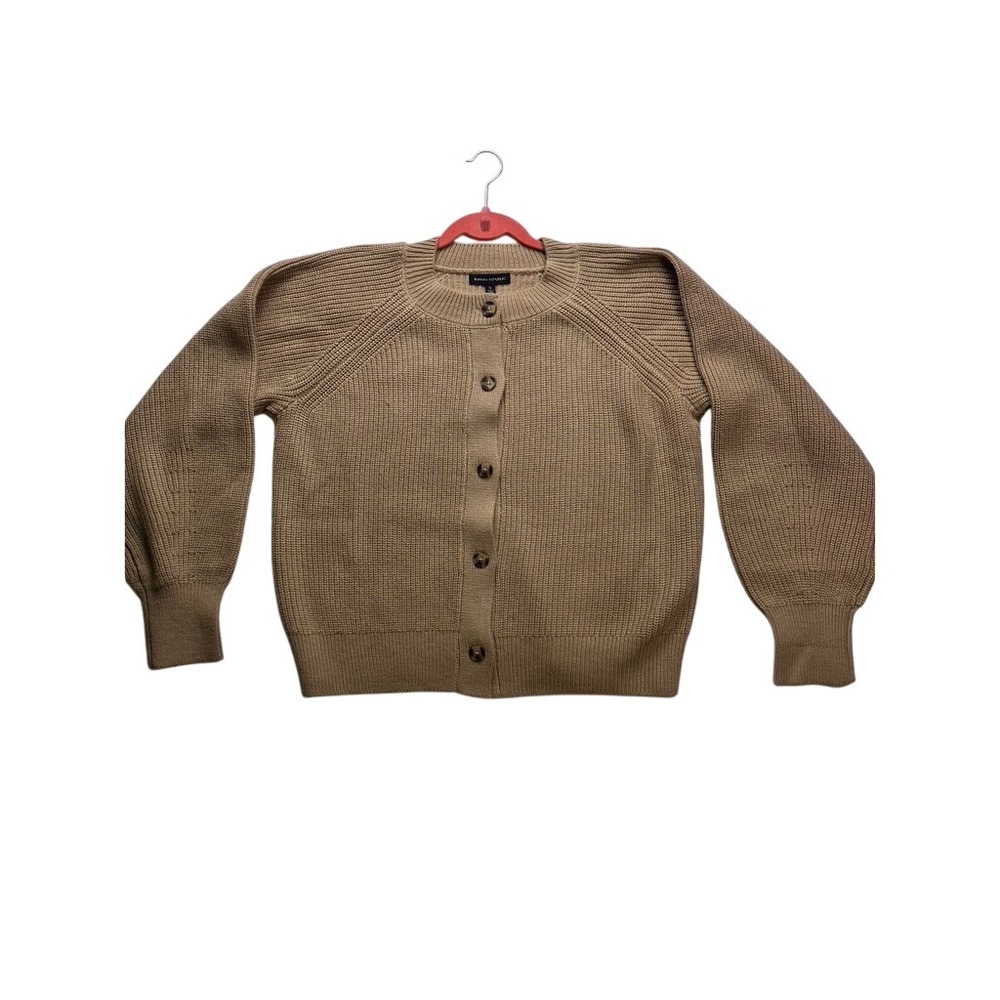 Banana Republic Cardigan Sweater‎ Womens XXL Tan NWT Shaker Knit Button Front